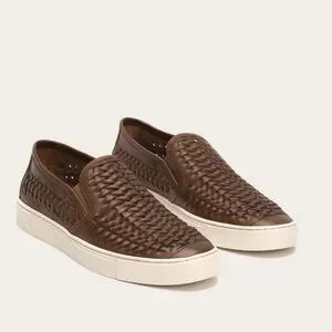 ?Frye Gabe woven slip on, brown, Sz 9 Frye Gabe Woven Slip On Mens Burgundy Leather Lifestyle  main image 4